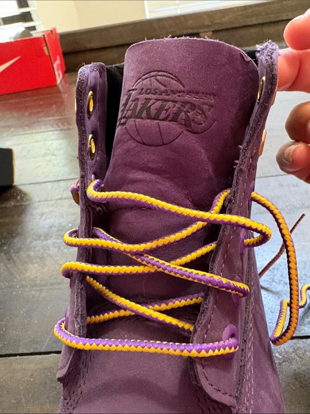 Timberland Kids Purple and Yellow Lace-Up Waterproof Boot